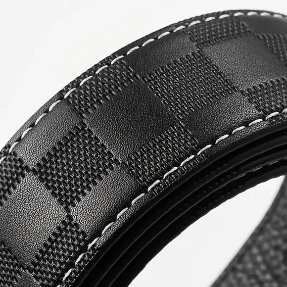 The Checkerboard Leather Belt: A Stylish and Practical Accessory for Men - Picture 7 of 7